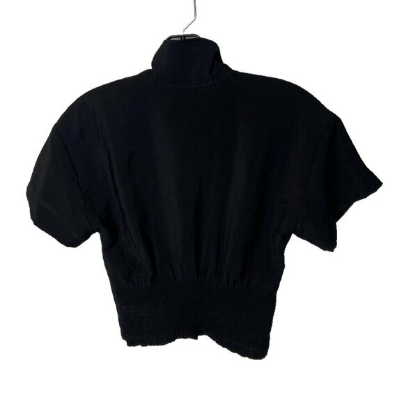 Madewell $92 Drapey Banded Bottom Button Down Top Black Size XXS NJ625 - Picture 6 of 6